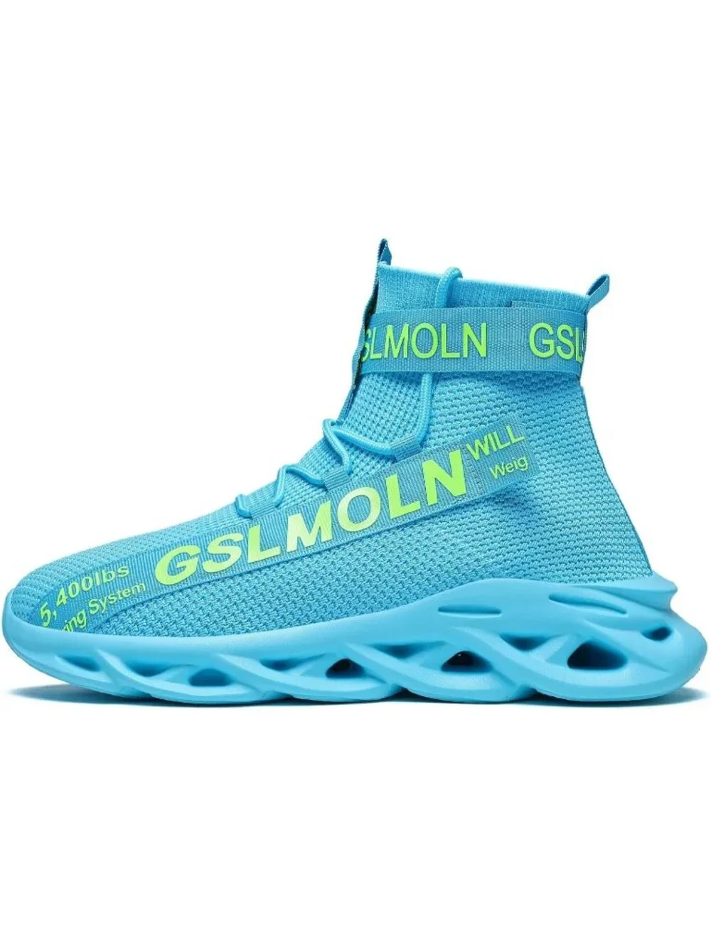 🆕Men's Blue High Top Sneakers Breathable Gym Athletic Running Walking Tennis